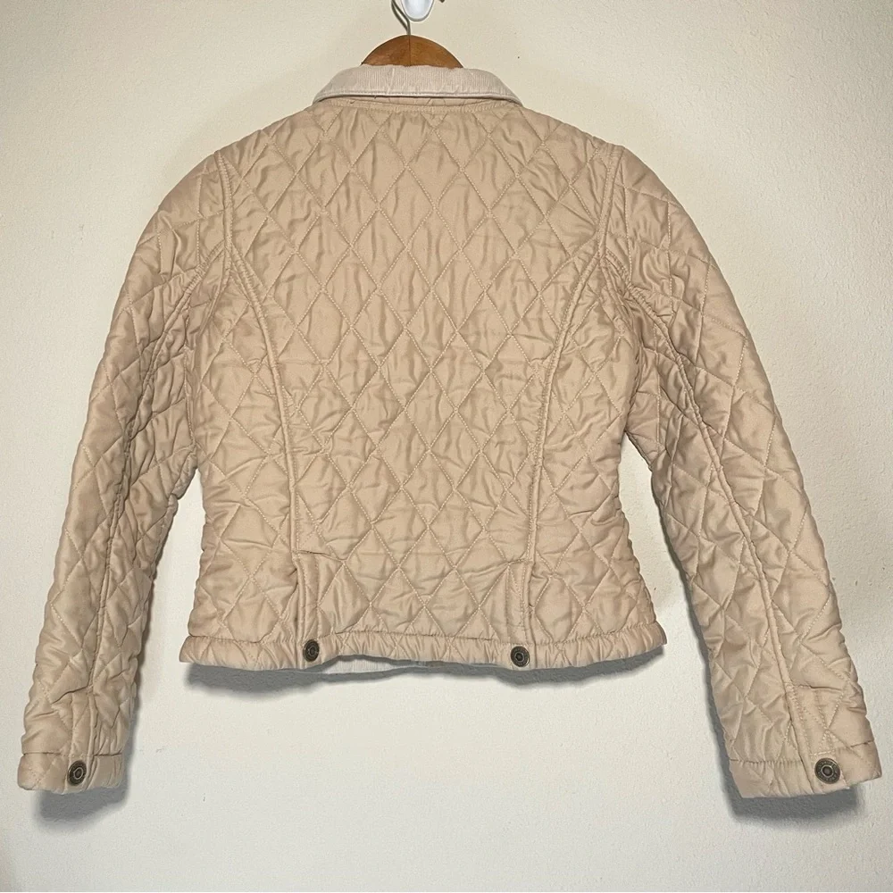 Kids Gap Y2K‎ Quilted khaki Zip Up Jacket Size XXL Corduroy Trim